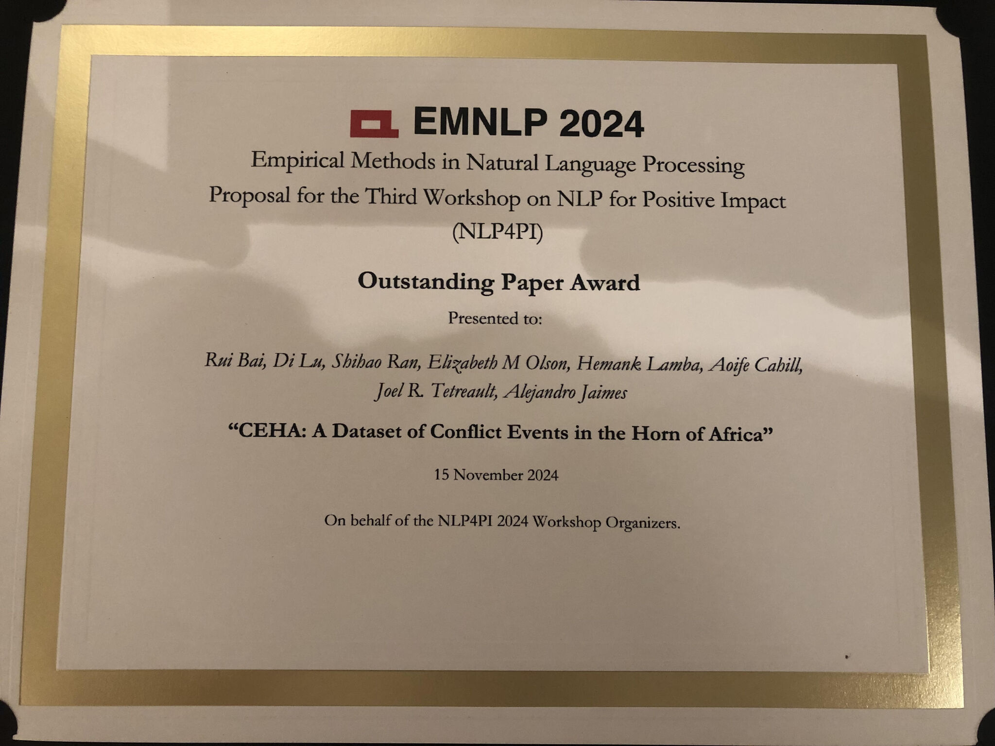 Best paper award